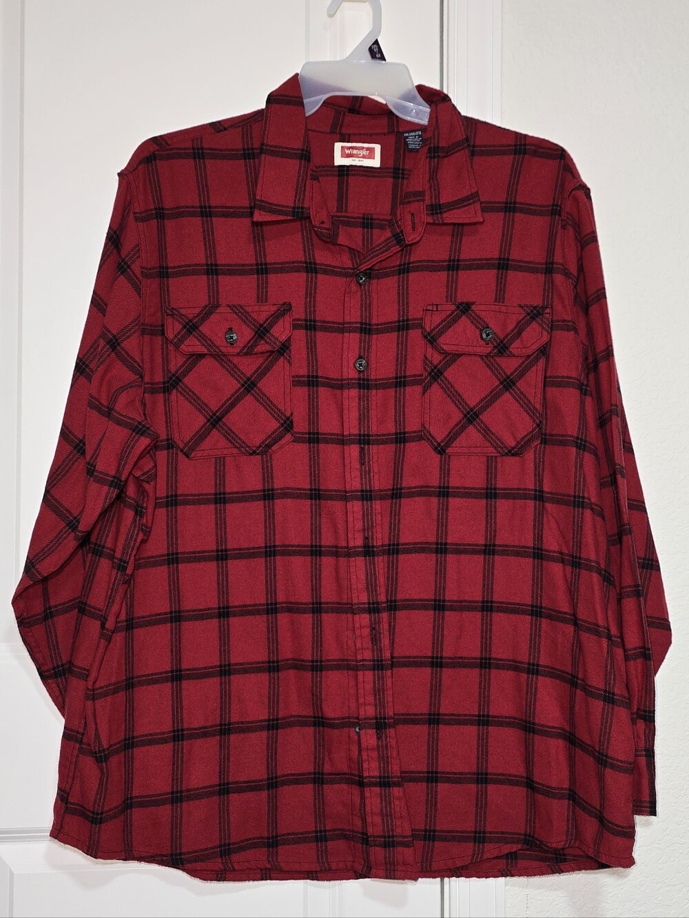 Wrangler Red and Black Plaid Shirt